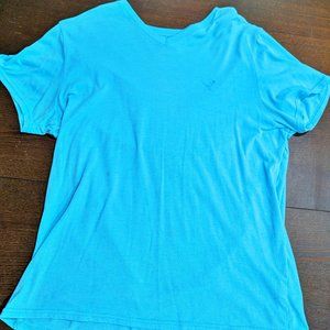 Vintage Mens XL Blue American Eagle Short Sleeve v-neck Tshirt